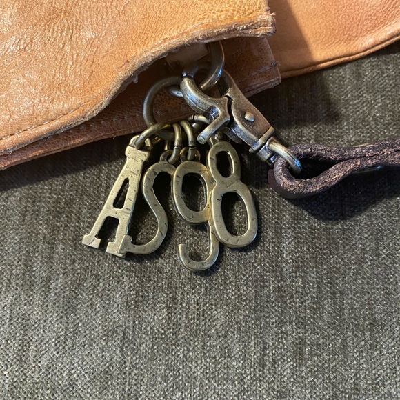 A.S.98 Tan and Brown Leather Crossbody Bag with Adjustable Strap - Picture 7 of 10